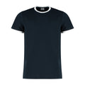 Navy-White - Front - Kustom Kit Mens Ringer T-Shirt