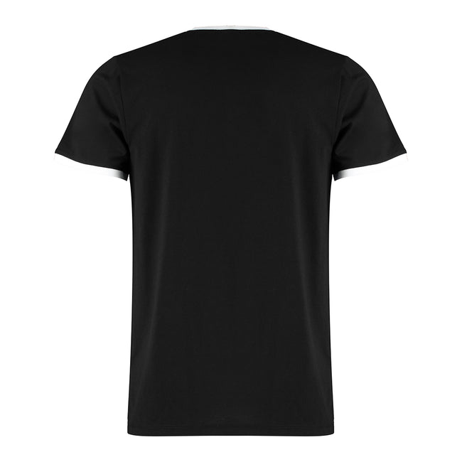 Black-White - Side - Kustom Kit Mens Ringer T-Shirt