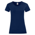 Navy - Front - Fruit of the Loom Womens-Ladies Iconic 150 T-Shirt