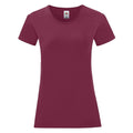 Burgundy - Front - Fruit of the Loom Womens-Ladies Iconic 150 T-Shirt