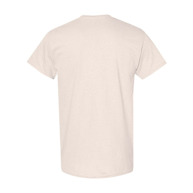 Natural - Back - Gildan Mens Heavy Cotton Short Sleeve T-Shirt (Pack Of 5)