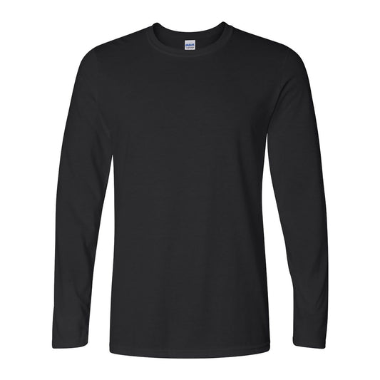 Black - Front - Gildan Mens Soft Style Long Sleeve T-Shirt (Pack Of 5)