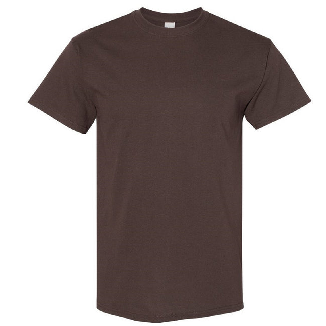 Dark Chocolate - Front - Gildan Mens Heavy Cotton Short-Sleeved T-Shirt
