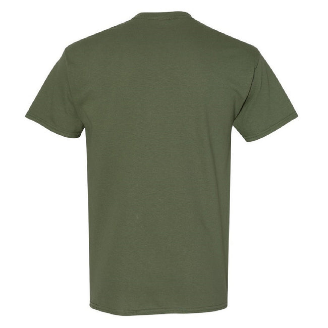 Dark Chocolate - Side - Gildan Mens Heavy Cotton Short-Sleeved T-Shirt