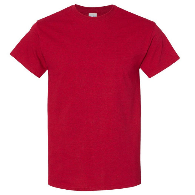 Red - Side - Gildan Mens Heavy Cotton Short-Sleeved T-Shirt