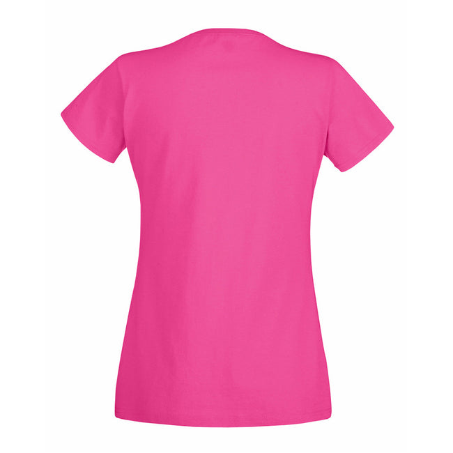 Fuchsia - Back - Fruit Of The Loom Ladies-Womens Lady-Fit Valueweight Short Sleeve T-Shirt (Pack Of 5)