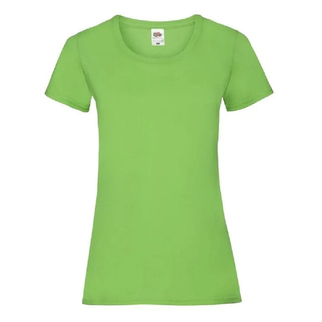 Lime - Front - Fruit Of The Loom Ladies-Womens Lady-Fit Valueweight Short Sleeve T-Shirt (Pack Of 5)