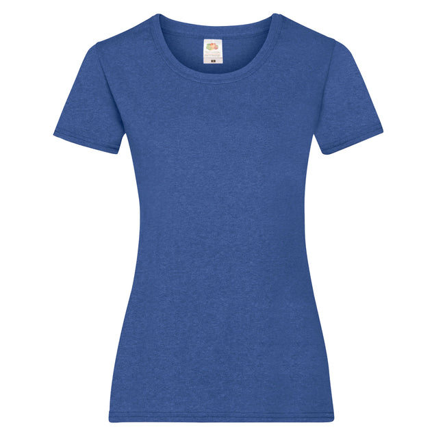 Retro Heather Royal - Front - Fruit Of The Loom Ladies-Womens Lady-Fit Valueweight Short Sleeve T-Shirt (Pack Of 5)
