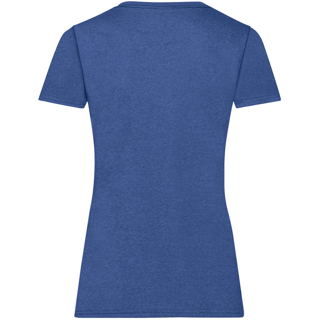 Retro Heather Royal - Back - Fruit Of The Loom Ladies-Womens Lady-Fit Valueweight Short Sleeve T-Shirt (Pack Of 5)