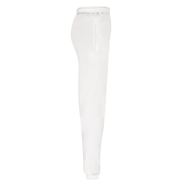 White - Back - Fruit Of The Loom Mens Classic Elasticated Jogging Bottoms