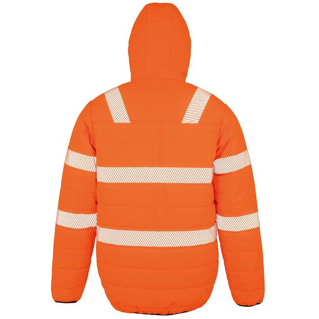 Fluorescent Orange - Front - Result Genuine Recycled Mens Ripstop Padded Jacket