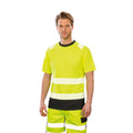 Fluorescent Yellow - Back - Result Genuine Recycled Mens Safety T-Shirt
