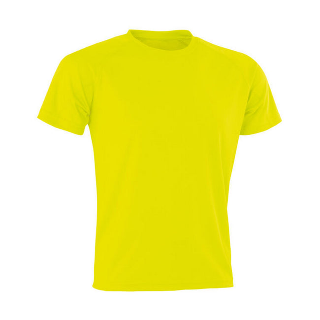 Fluorescent Yellow - Front - Spiro Mens Impact Aircool T-Shirt