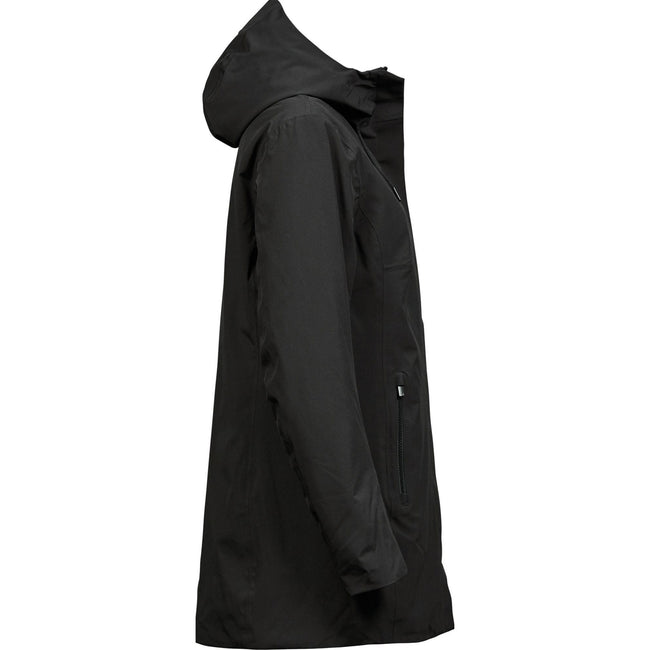 Black - Side - Tee Jays Womens-Ladies All Weather Parka