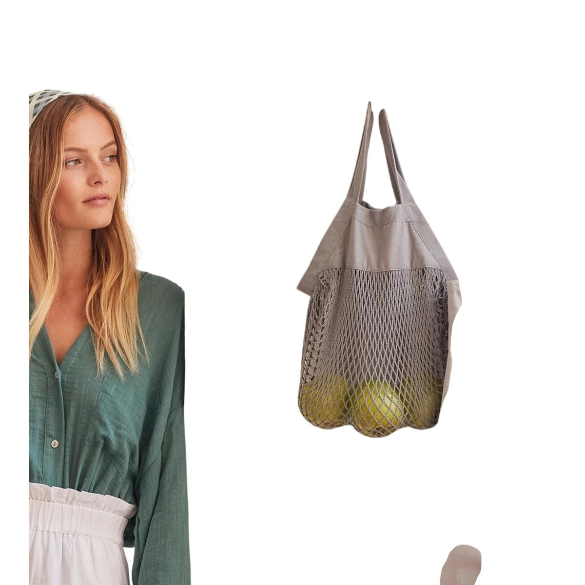 Grey - Back - Westford Mill Mini Organic Cotton Tote