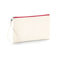Natural-Red - Front - Westford Mill Canvas Wristlet Pouch