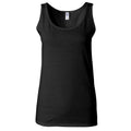 Black - Front - Gildan Ladies Soft Style Tank Top Vest