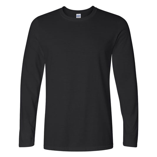 Black - Front - Gildan Mens Soft Style Long Sleeve T-Shirt