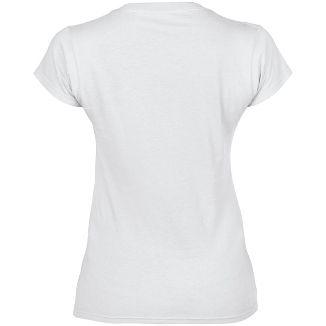 White - Back - Gildan Ladies Soft Style Short Sleeve V-Neck T-Shirt