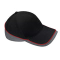 Black-Graphite-Classic Red - Front - Beechfield Teamwear Competition Cap