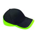 Black-Lime Green - Front - Beechfield Teamwear Competition Cap