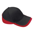 Black-Classic Red - Front - Beechfield Teamwear Competition Cap