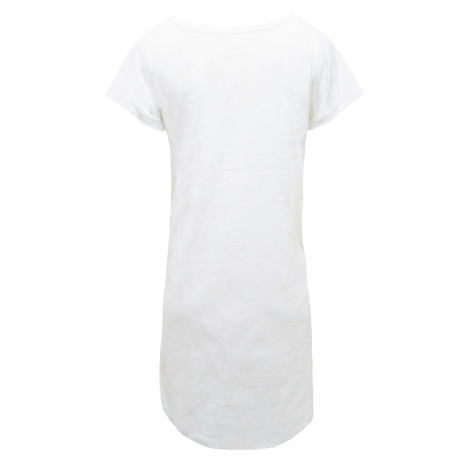 White - Back - Mantis Womens-Ladies Loose Fit T-Shirt Dress