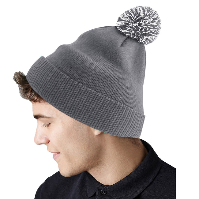 Graphite Grey-Light Grey - Back - Beechfield Snowstar Two Tone Recycled Beanie