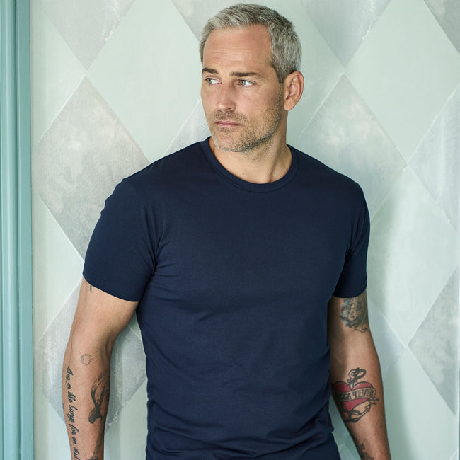 Navy Blue - Back - Tee Jays Mens Stretch T-Shirt