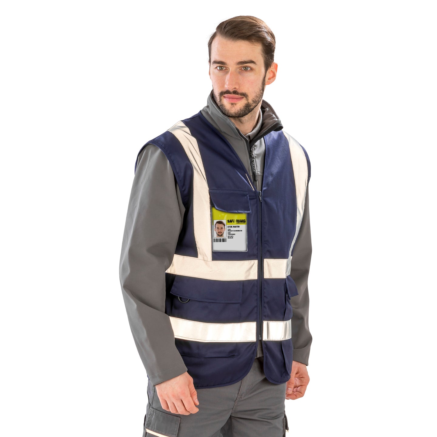 Navy Blue - Side - WORK-GUARD by Result Unisex Adult Heavy Duty Security Vest