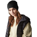 Black - Side - Beechfield Merino Wool Beanie
