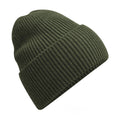 Olive - Front - Beechfield Cuffed Oversized Beanie