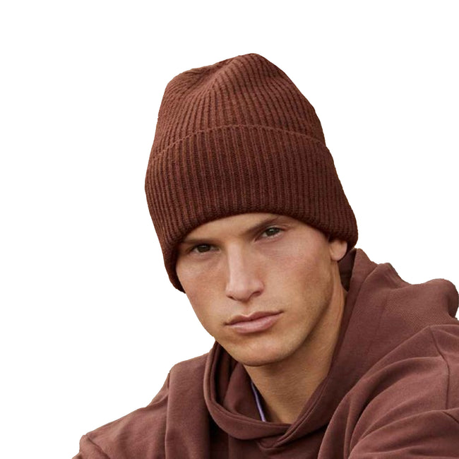 Walnut - Side - Beechfield Cuffed Oversized Beanie