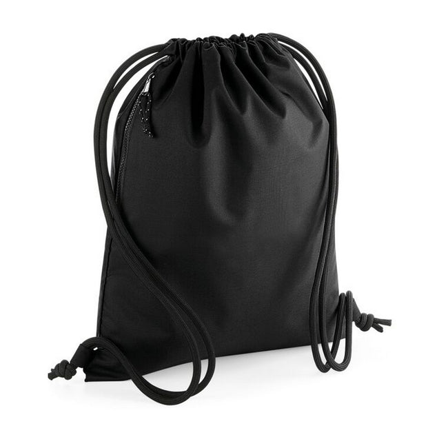 Black - Front - Bagbase Recycled Drawstring Bag