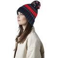 Black Cherry - Lifestyle - Beechfield Hygge Striped Beanie