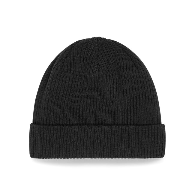 Black - Back - Beechfield Organic Cotton Beanie