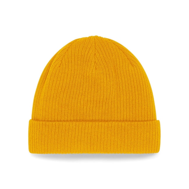 Mustard Yellow - Back - Beechfield Organic Cotton Beanie