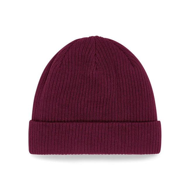 Burgundy - Side - Beechfield Organic Cotton Beanie
