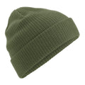 Olive Green - Front - Beechfield Organic Cotton Beanie