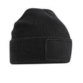 Black - Back - Beechfield Thinsulate Removable Patch Beanie