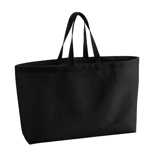 Black - Front - Westford Mill Canvas Oversized Tote Bag
