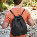 Black - Back - Westford Mill Revive Recycled Drawstring Bag