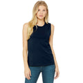 Navy Blue - Back - Bella + Canvas Womens-Ladies Muscle Jersey Tank Top