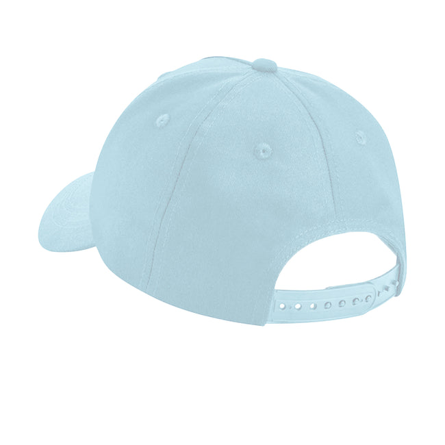 Powder Blue - Back - Beechfield 5 Panel Organic Cotton Baseball Cap