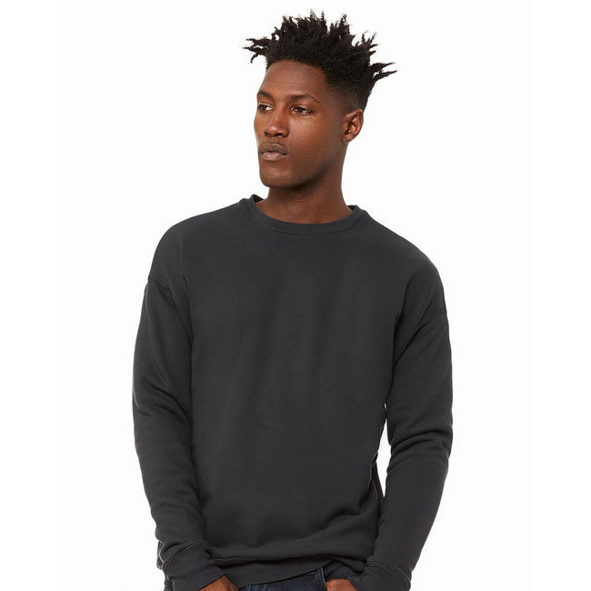 DTG Dark Grey - Back - Bella + Canvas Unisex Adult Sponge Fleece Drop Shoulder Sweatshirt