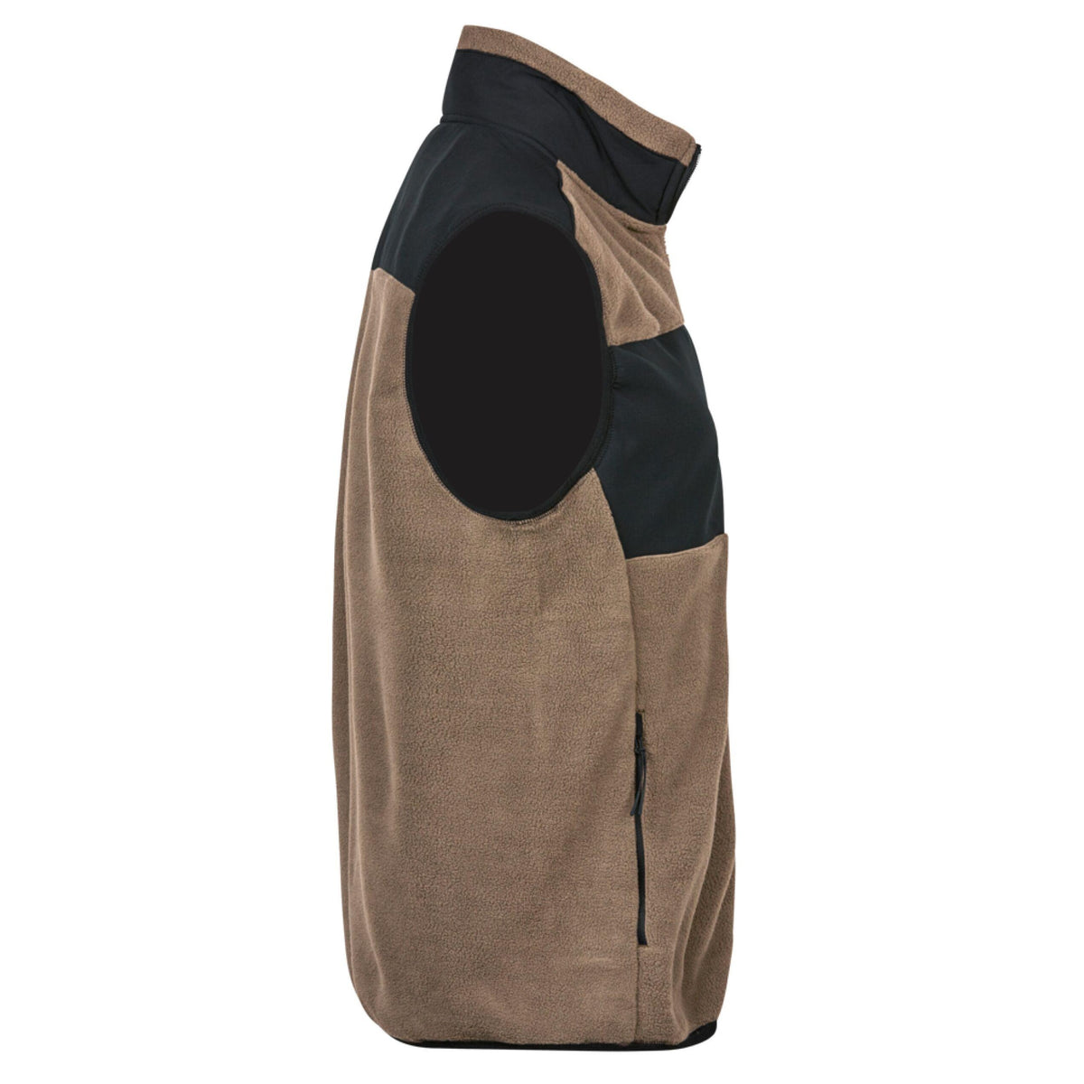 Clay-Black - Pack Shot - Tee Jays Mens Mountain Fleece Body Warmer