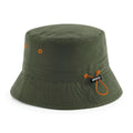 Olive Green - Front - Beechfield Unisex Adult Recycled Polyester Bucket Hat