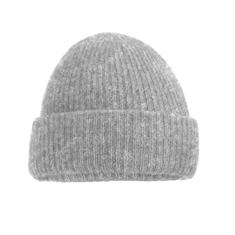 Grey Marl - Back - Beechfield Unisex Adult Ribbed Beanie