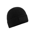 Black - Back - Beechfield Unisex Adult Patch Beanie