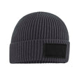 Graphic Grey-Black - Front - Beechfield Unisex Adult Patch Beanie